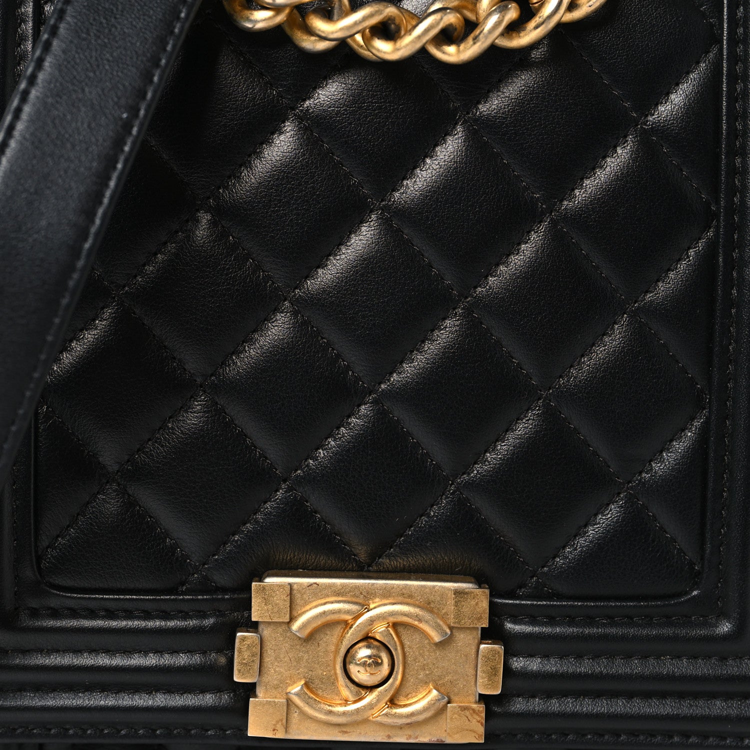 Chanel Calfskin Quilted North South Boy Flap Black 8 of 10