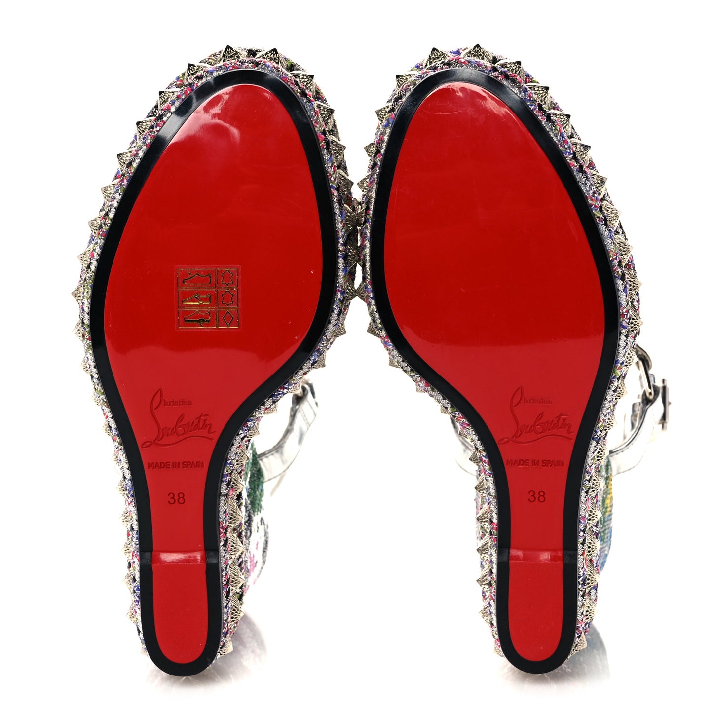 Paillette Pira Ryad 110 Wedge Sandals 38 Silver