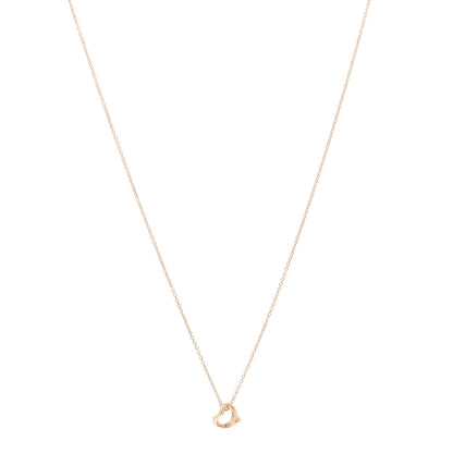 Tiffany 18K Rose Gold 7mm Elsa Peretti Open Heart Pendant Necklace 1 of 5