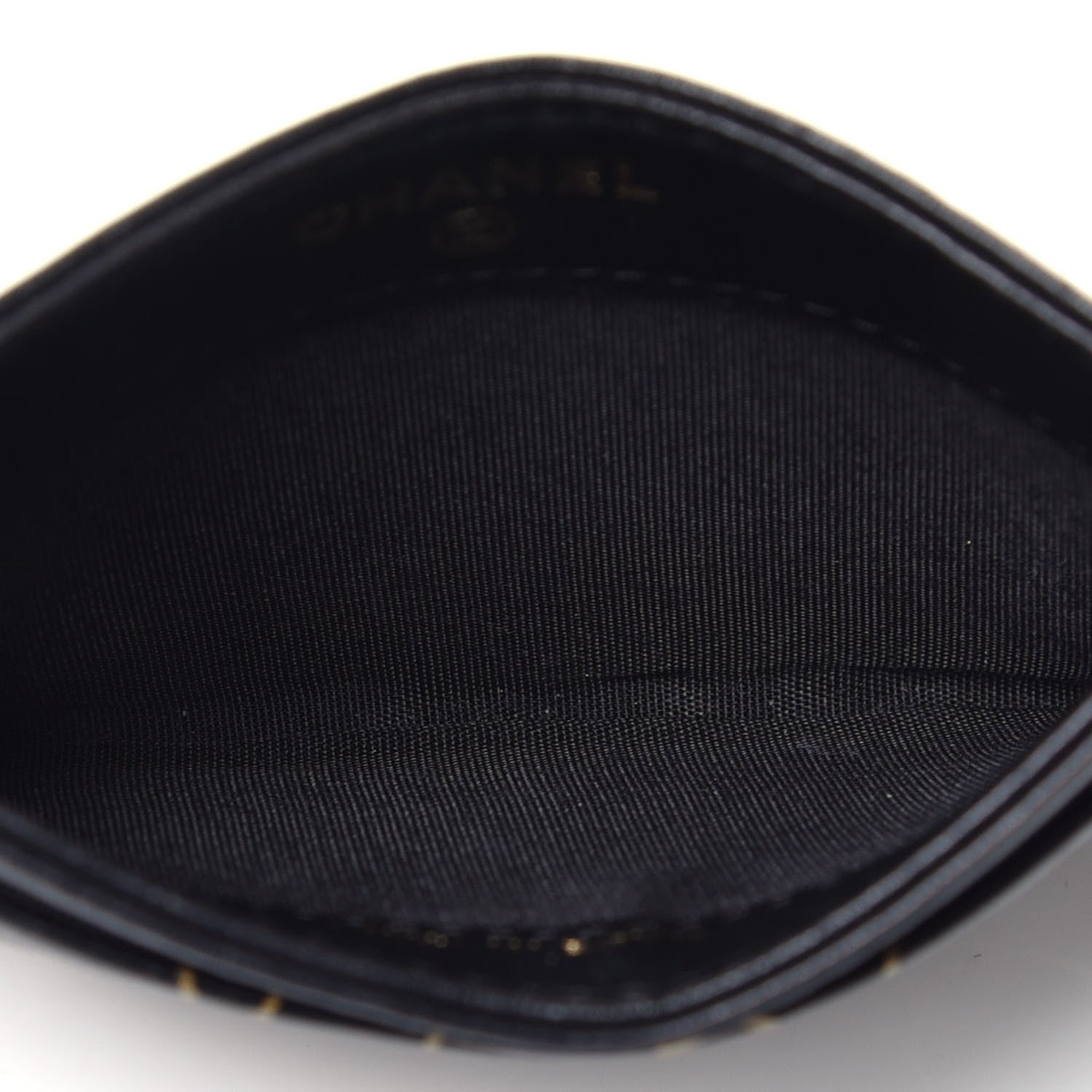 Chanel Lambskin Camellia Embossed Card Holder Black Gold 5 of 8