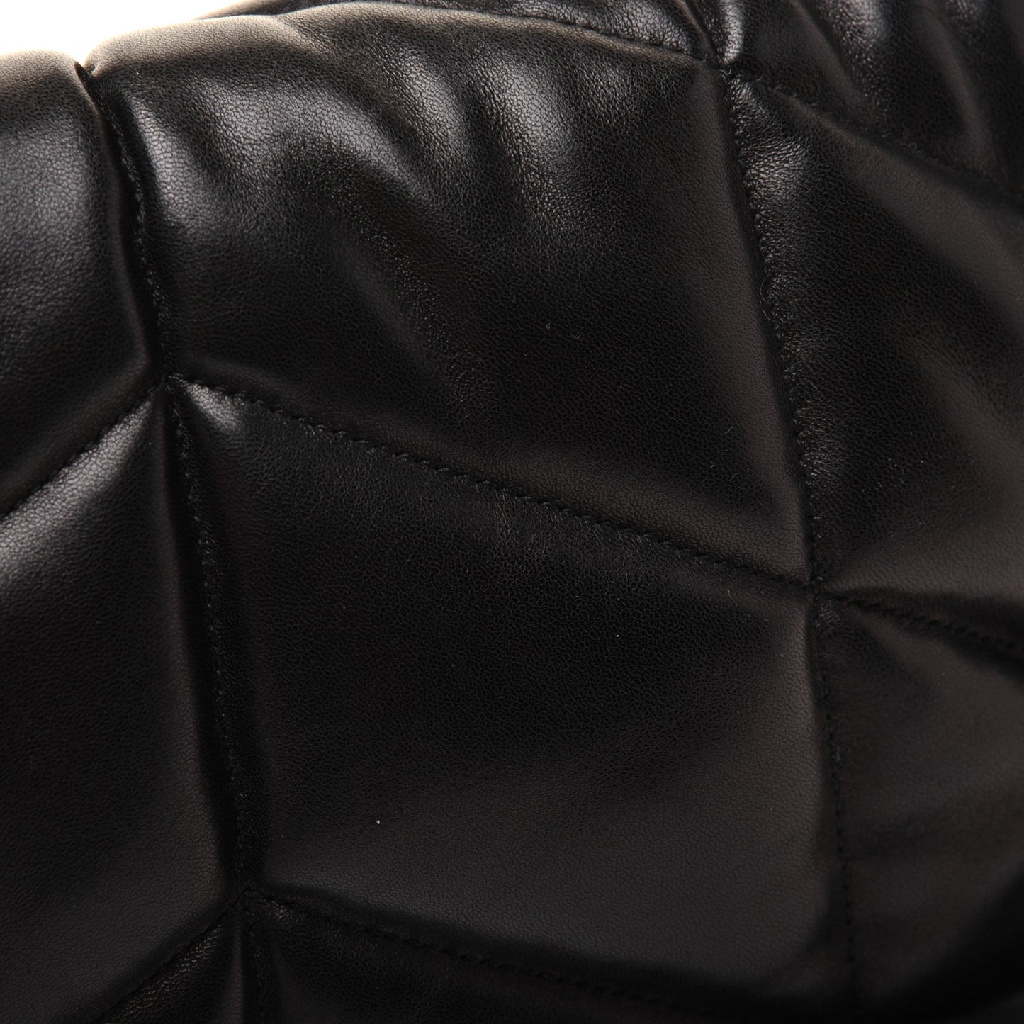 Lambskin Quilted Medium Loulou Puffer Monogram Chain Satchel Black