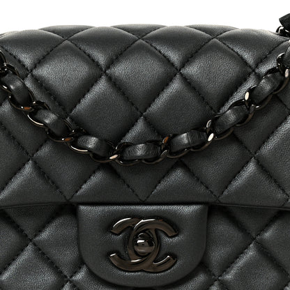 Chanel Pearly Lambskin Quilted Mini Rectangular Flap So Black 8 of 11