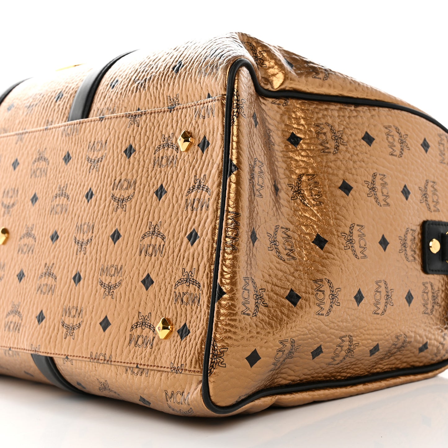 Metallic Visetos Traveler Weekender Duffle Bag Gold