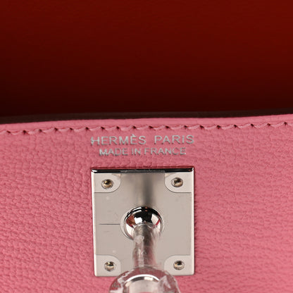 Hermes Chevre Mysore Verso Mini Kelly Sellier 20 Rose Confetti Sanguine 6 of 8