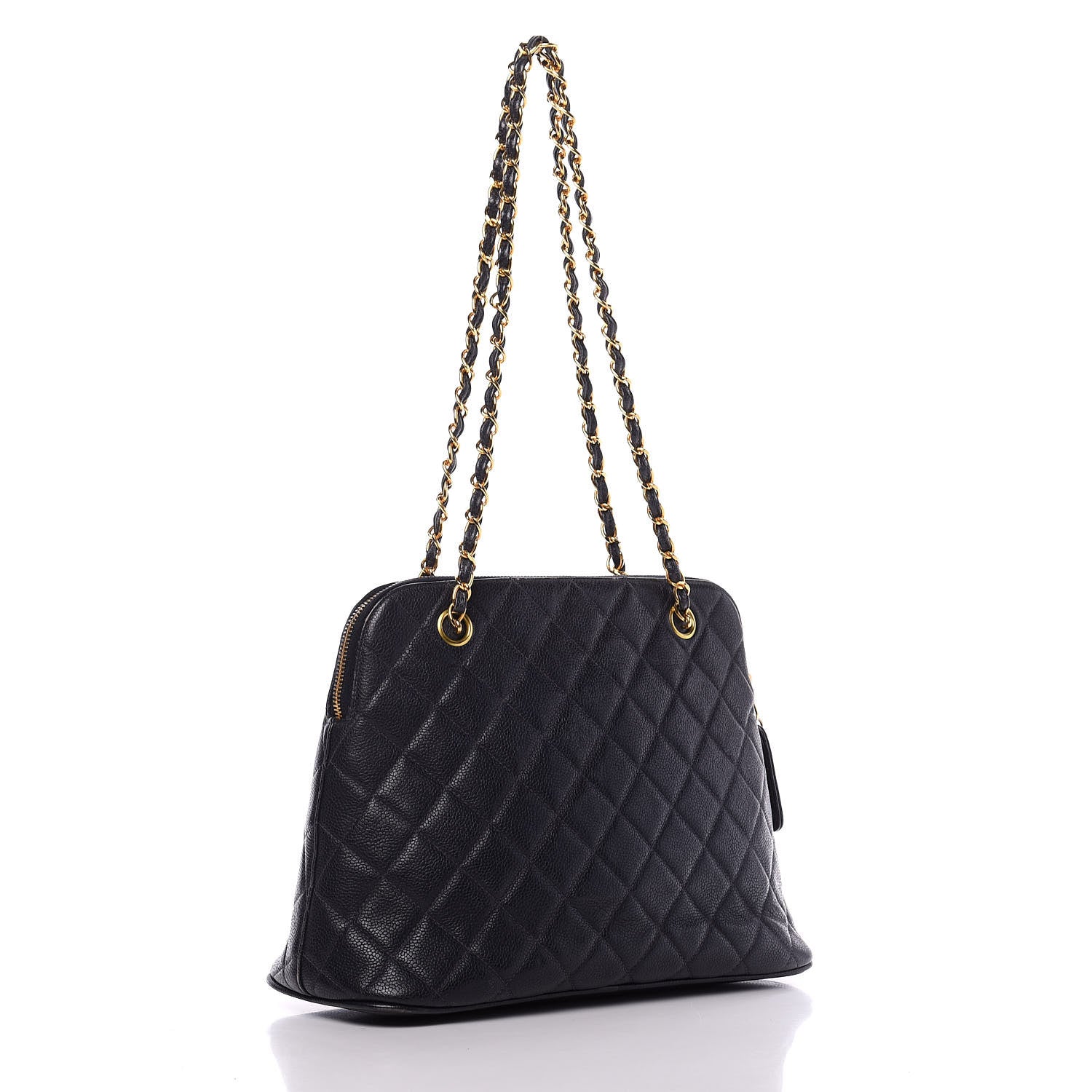 Chanel Caviar CC Tote Navy 3 of 10