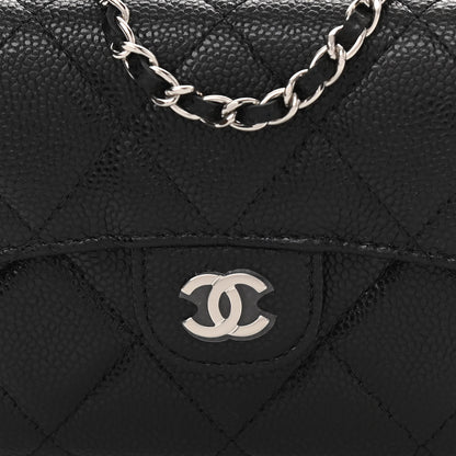 Chanel Caviar Quilted Flap Card Holder On Chain Black 11 of 12