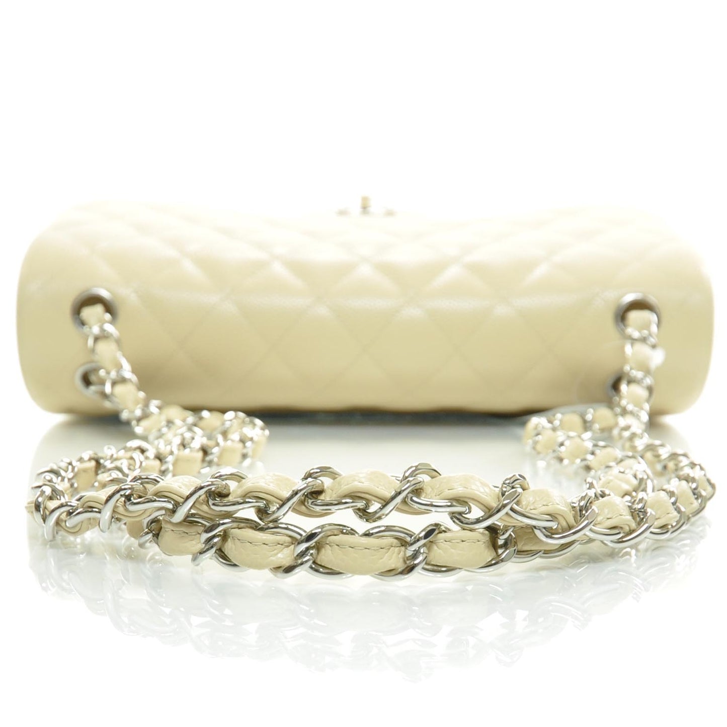 Caviar Jumbo Double Flap Beige Clair