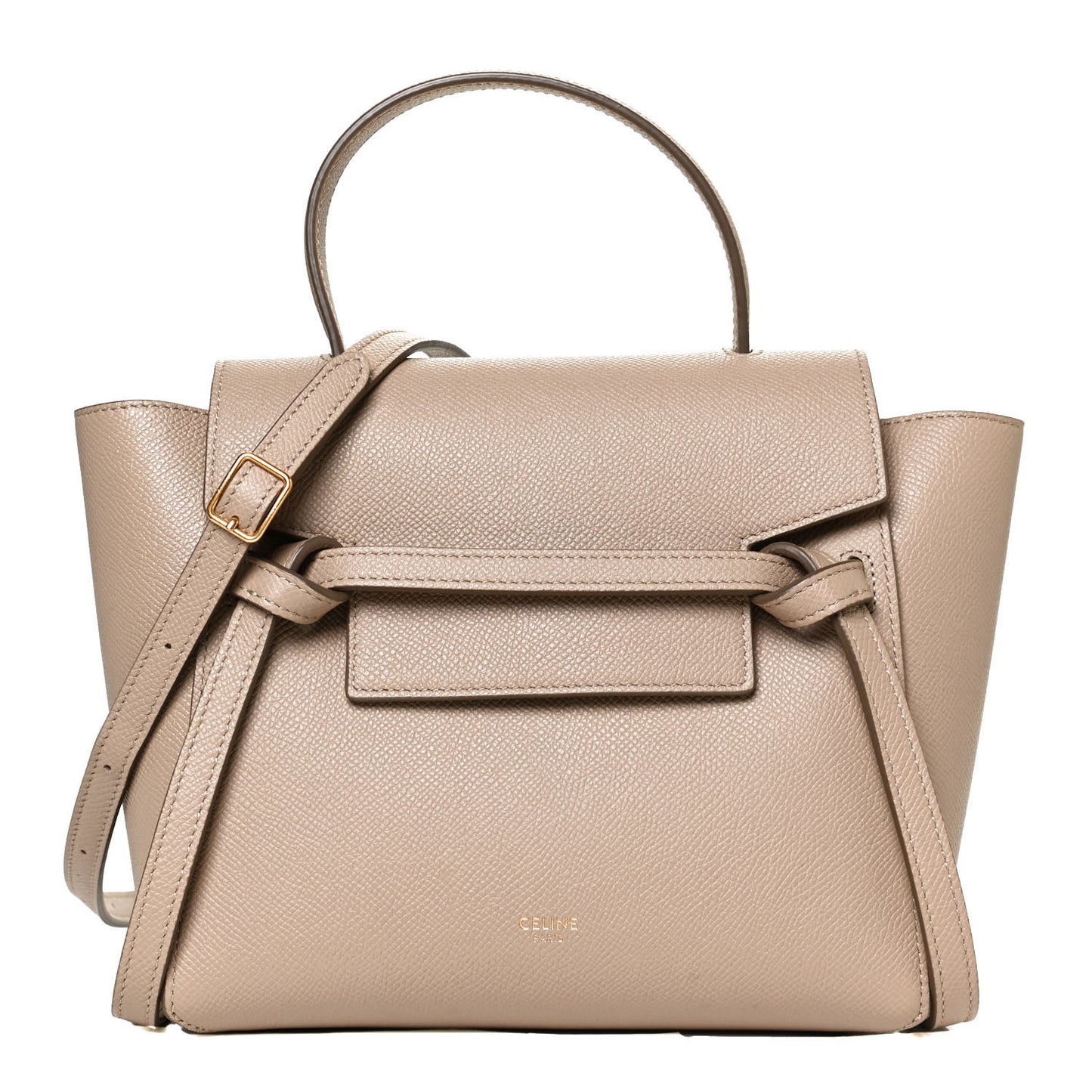 Grained Calfskin Nano Belt Bag Light Taupe