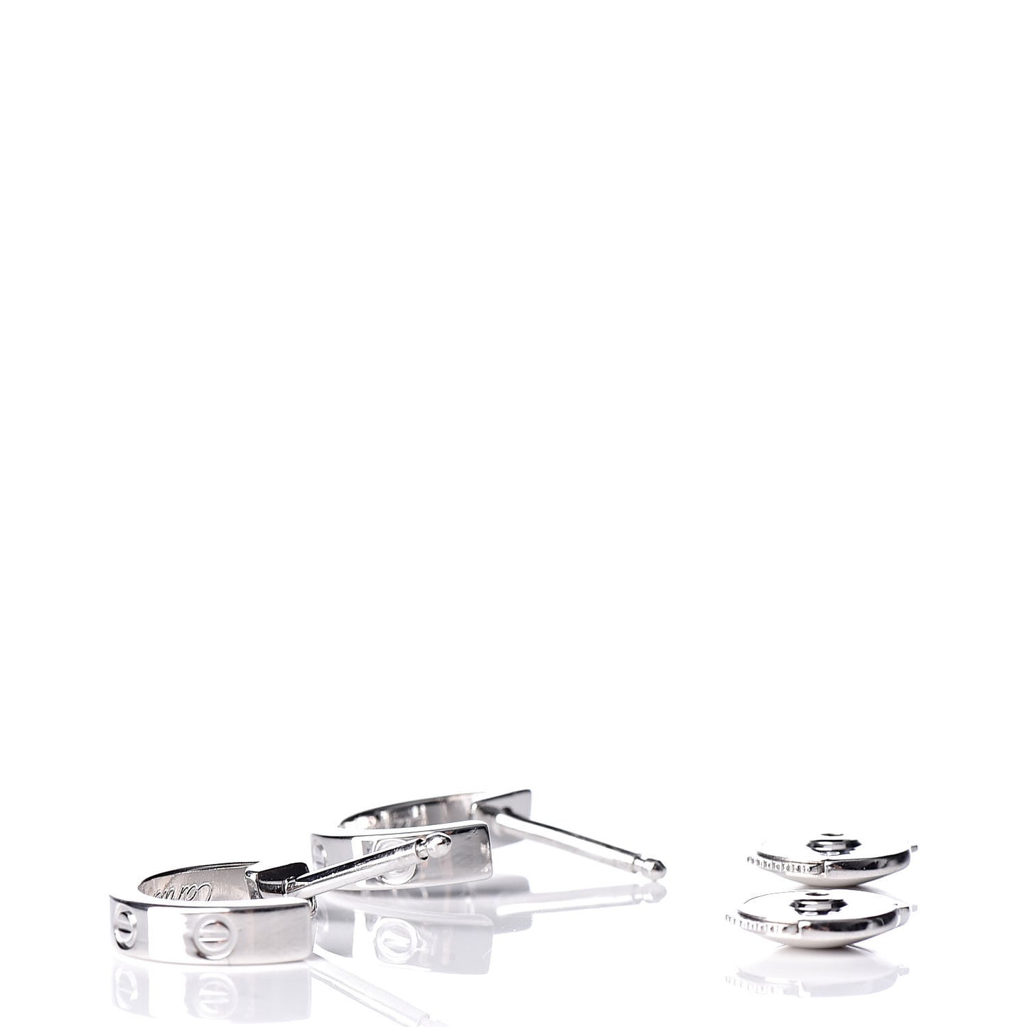 18K White Gold Small LOVE Hoop Earrings