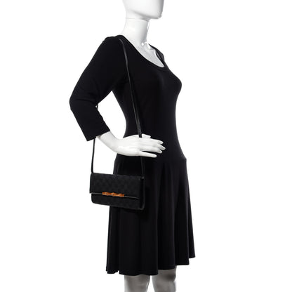 Gucci Monogram Bamboo Bar Clutch Black 2 of 11