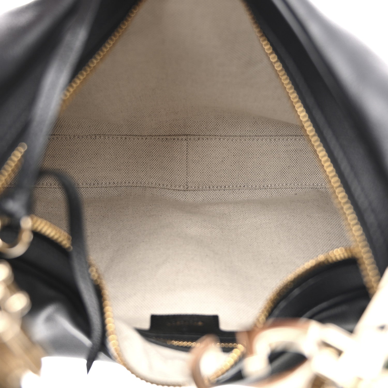 Gucci Aria Calfskin Web Large Attache Shoulder Bag Black 5 of 10