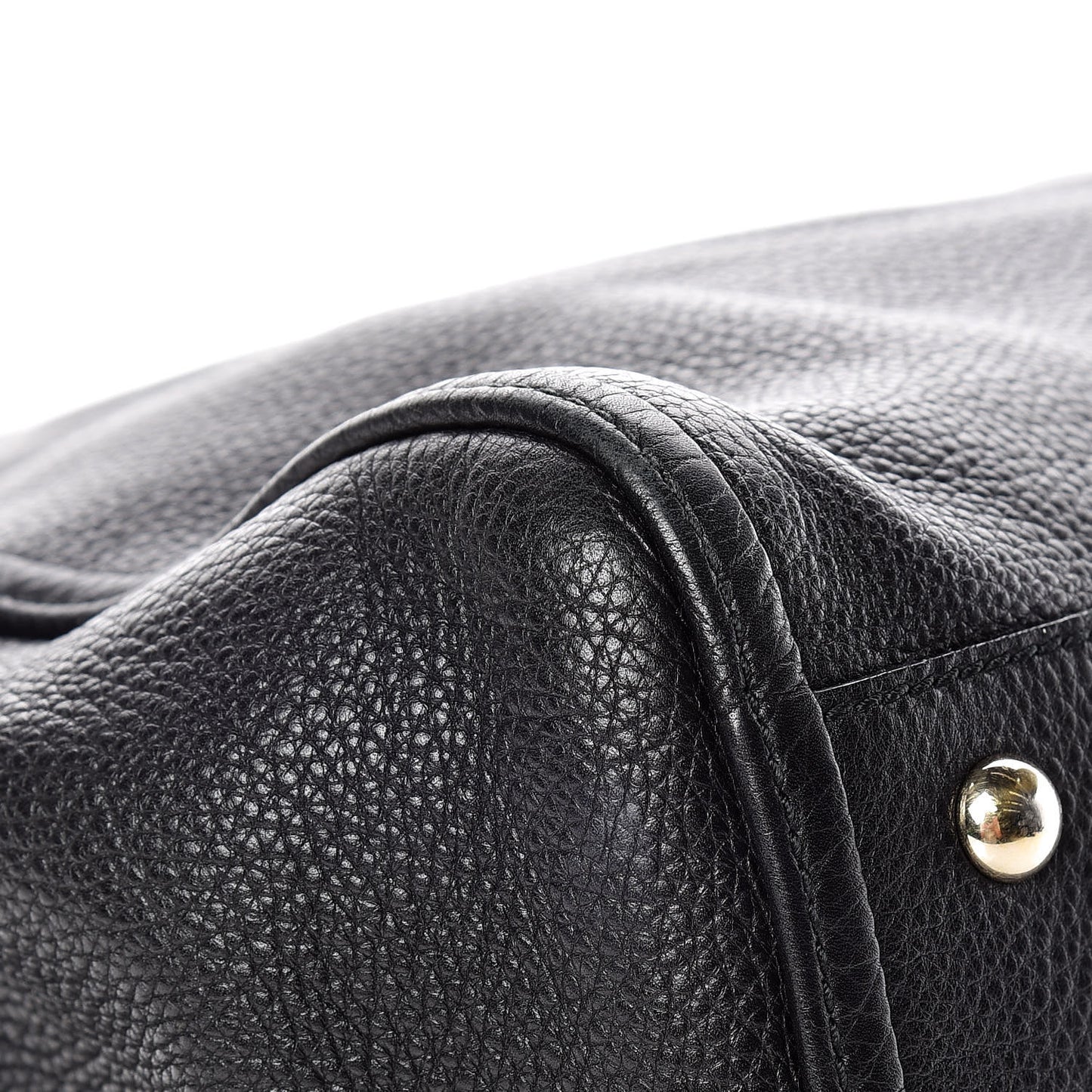 Pebbled Calfskin Medium Soho Shoulder Bag Black