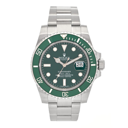 Rolex Stainless Steel 40mm Oyster Perpetual Submariner Date Hulk Watch Green 116610LV 1 of 4