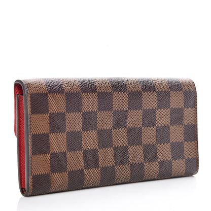 Louis Vuitton Damier Ebene Emilie Wallet Red 3 of 6