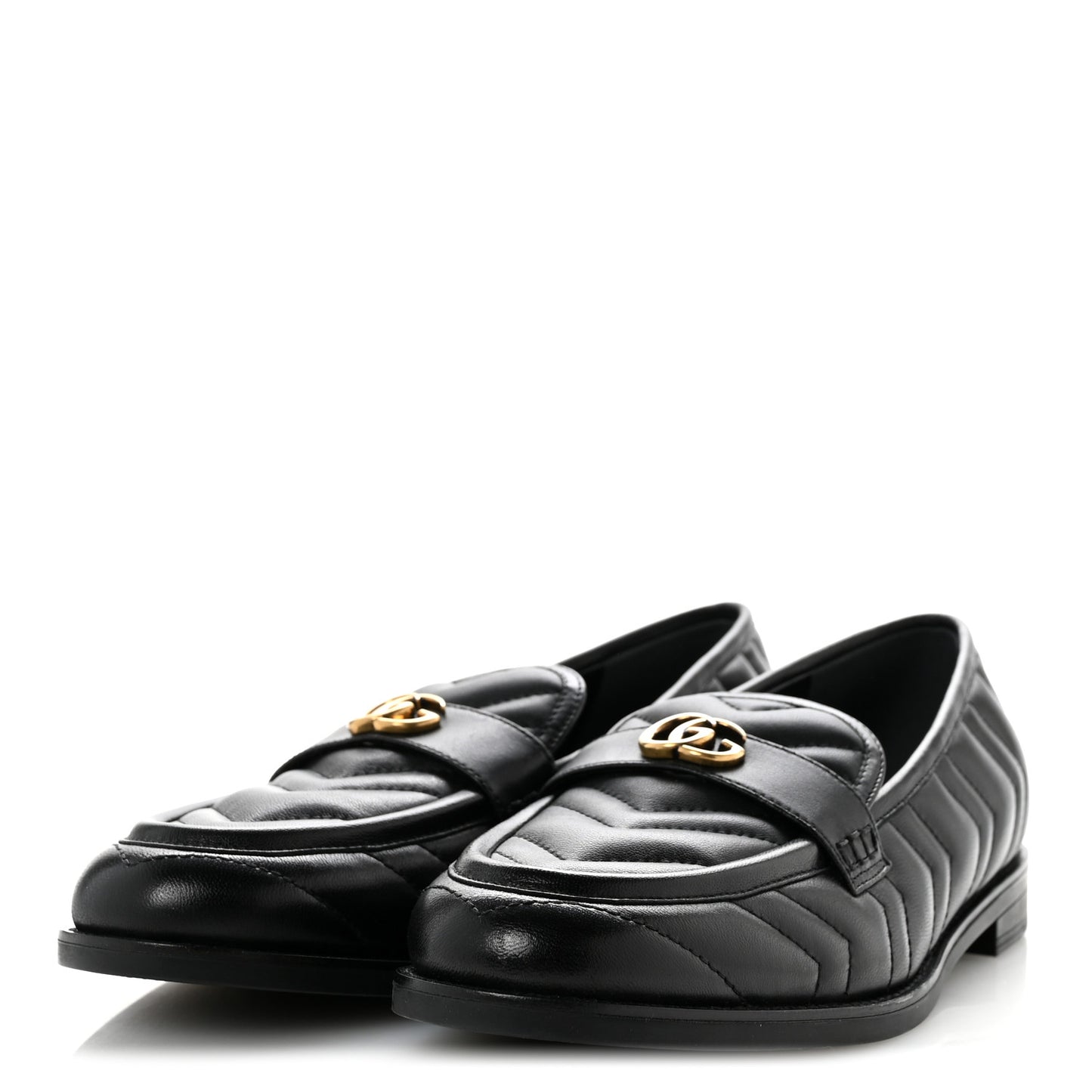 Nappa Matelasse Double G Marmont Loafers 41 Black