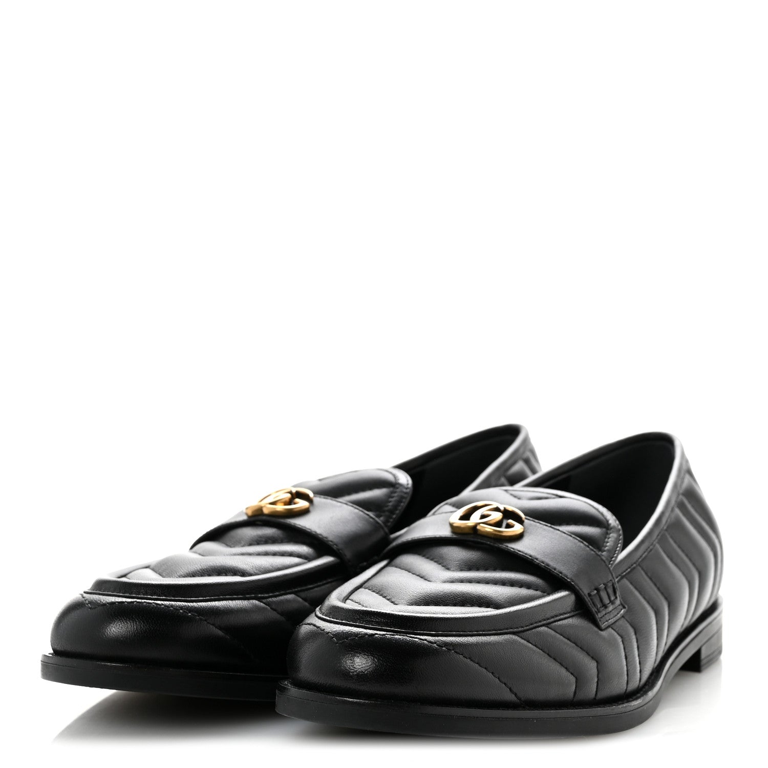 Gucci Nappa Matelasse Double G Marmont Loafers 41 Black 4 of 9