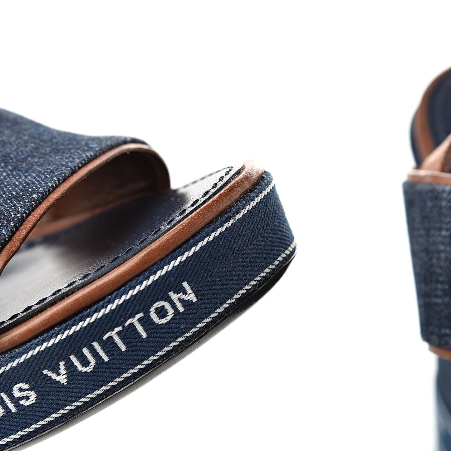 Denim Croisiere Wedge Sandals 41 Marine