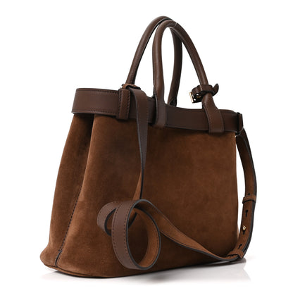 Prada Scamosciato Small Buckle Bag With Belt Cocoa Brown 3 of 9