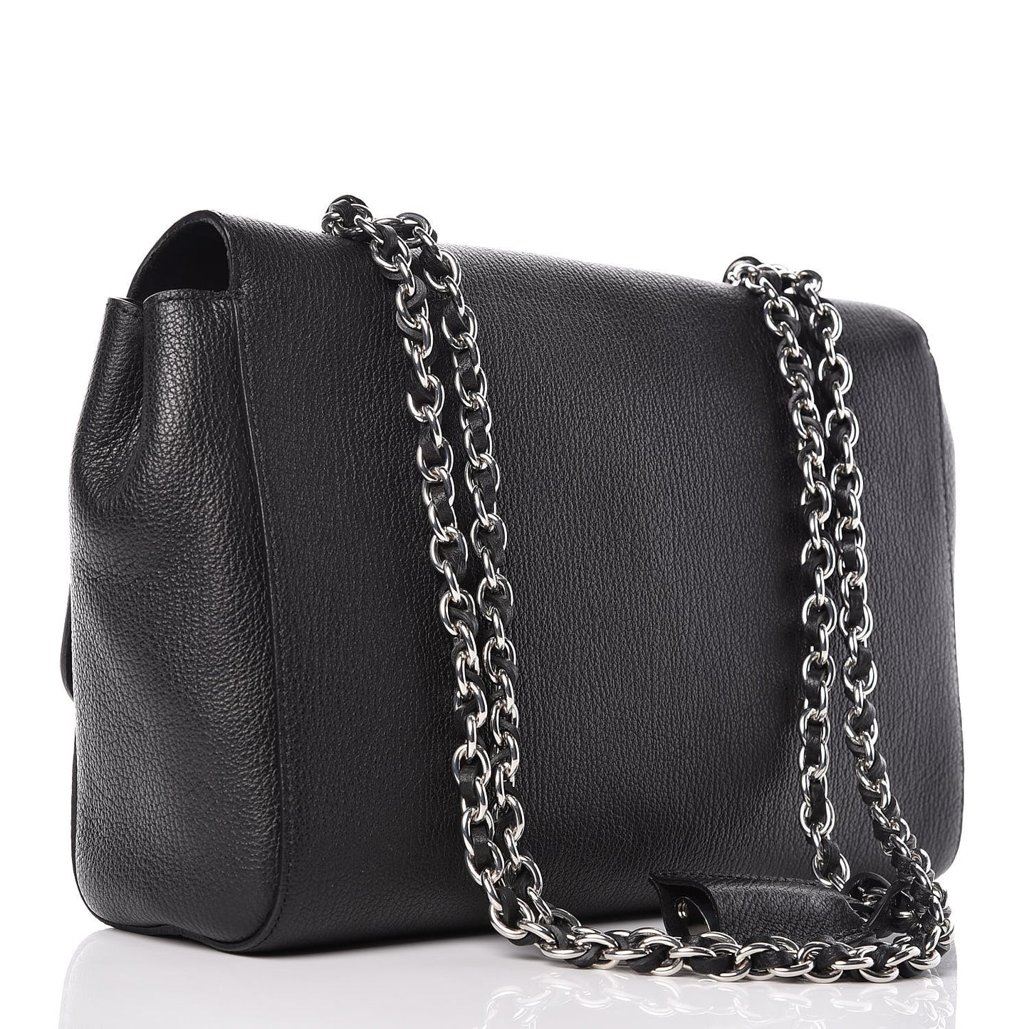 Glossy Goatskin Medium Lily Black