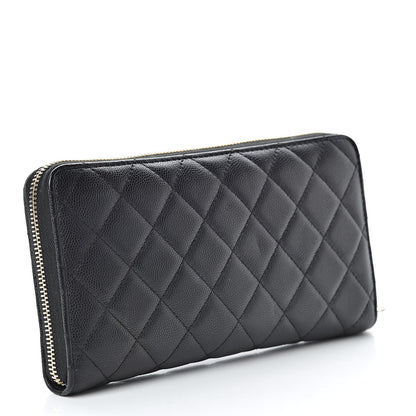 Chanel Caviar Quilted Large Zip Around Organizer Wallet Black 3 of 8