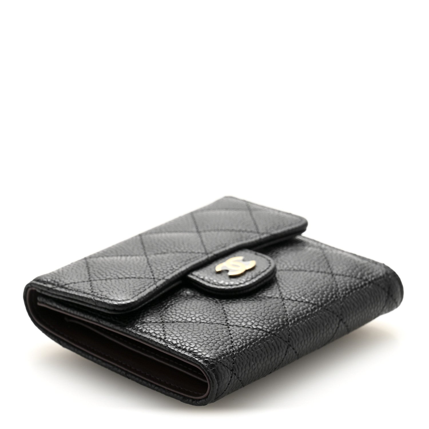 Chanel Caviar Quilted Compact Flap Wallet Black 4 of 9
