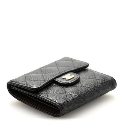 Chanel Caviar Quilted Compact Flap Wallet Black 4 of 9
