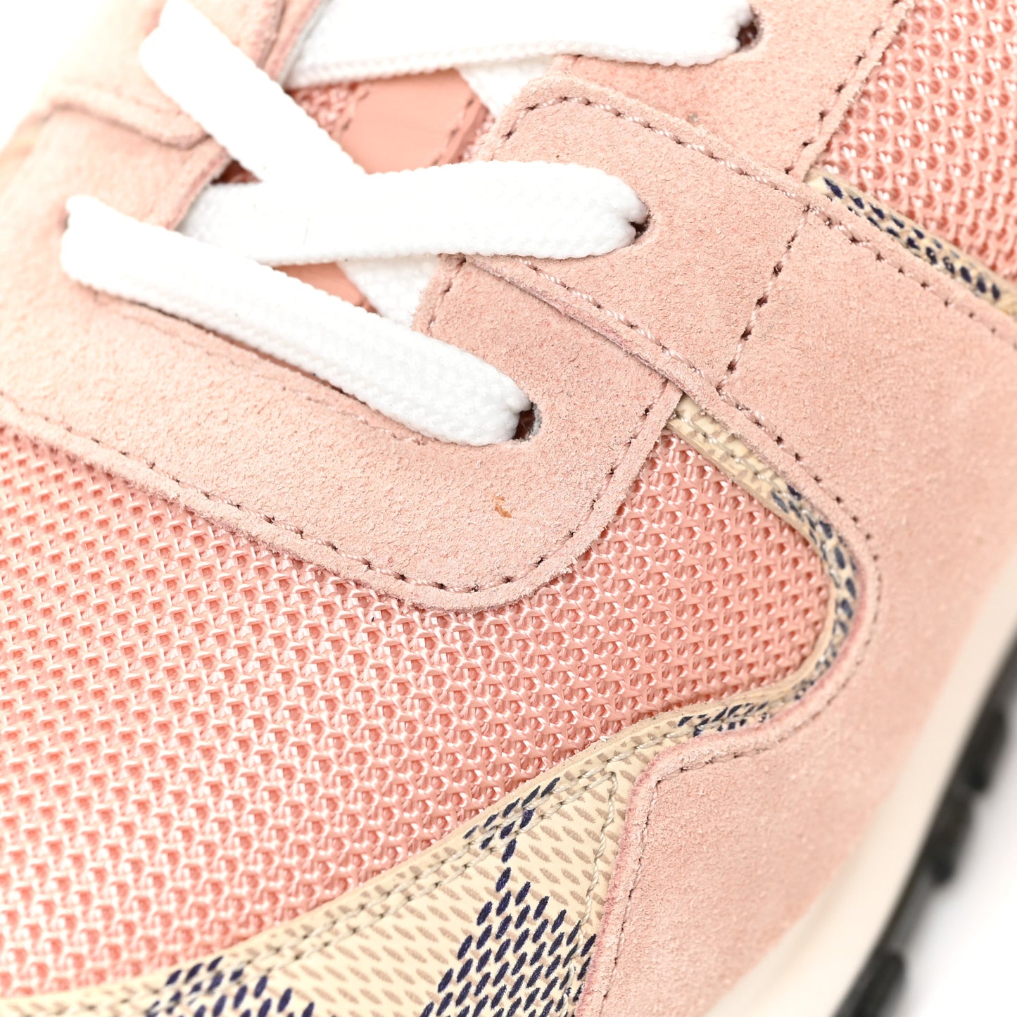 Suede Damier Azur Run Away Sneakers 40 Pink