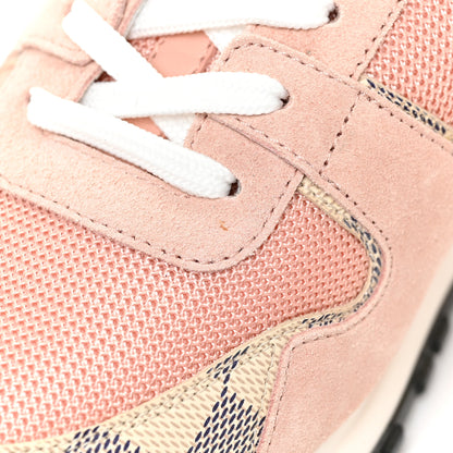 Louis Vuitton Suede Damier Azur Run Away Sneakers 40 Pink 8 of 10