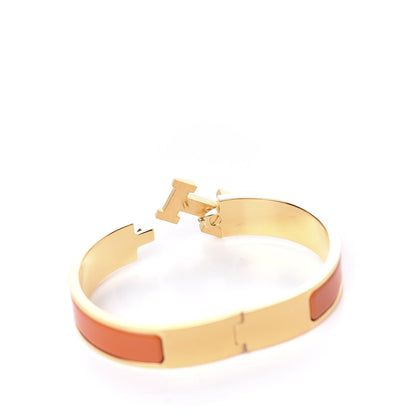 Hermes Enamel Narrow Clic Clac H Bracelet PM Orange 4 of 7