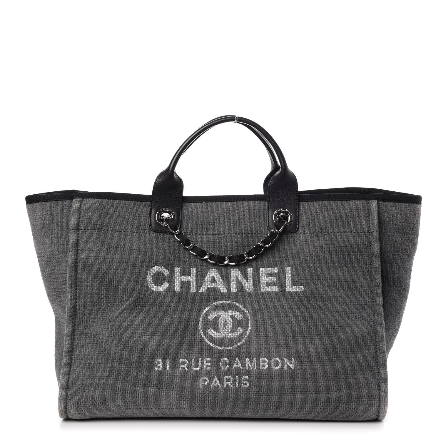 Chanel Canvas Deauville Large Tote Grey 1 of 8