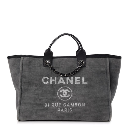 Chanel Canvas Deauville Large Tote Grey 1 of 8