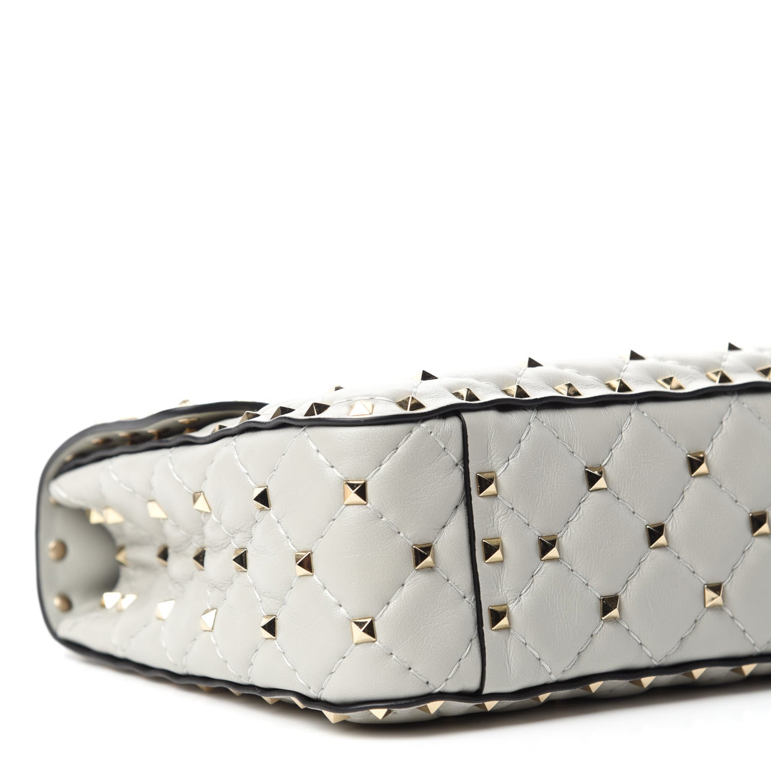 Valentino Garavani Nappa Medium Rockstud Spike Shoulder Bag Opal Grey 6 of 9