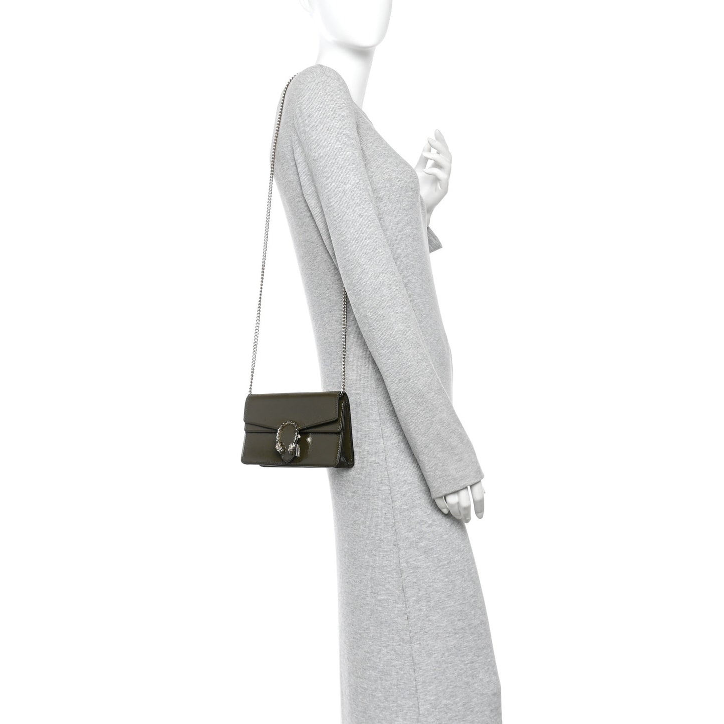 Crinkled Patent Mini Dionysus Shoulder Bag Green