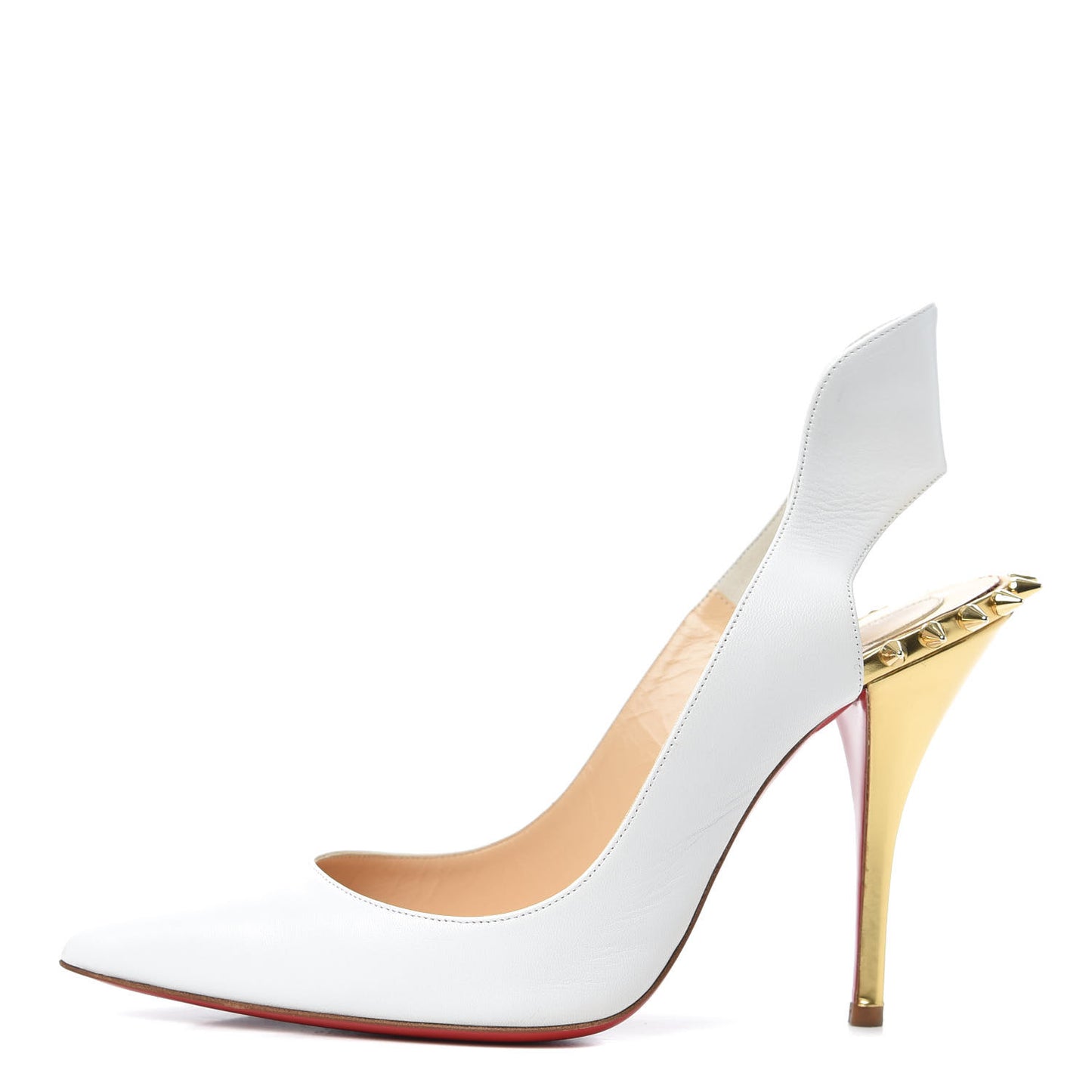 Kid Specchio Survivita 100 Slingback Pumps 38 White Gold