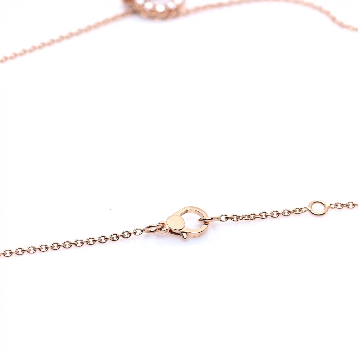 Hermes 18K Rose Gold Diamond Finesse Pendant Necklace 5 of 6