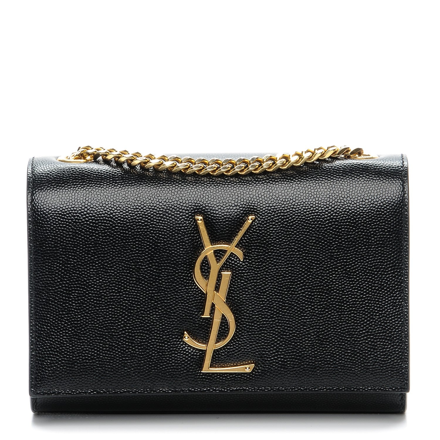 Saint Laurent Grain De Poudre Small Monogram Kate Satchel Black 1 of 7