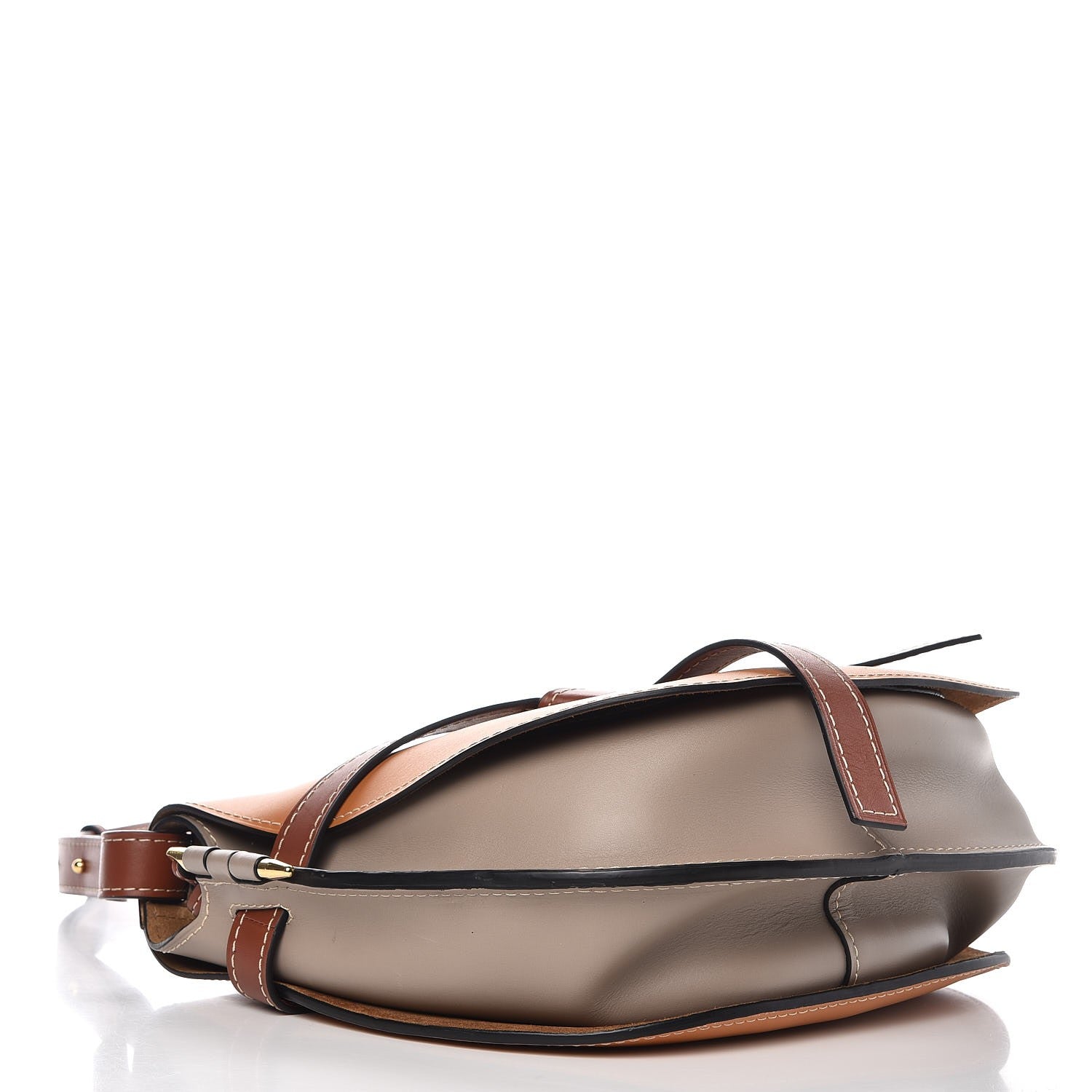 Loewe Grained Calfskin Gate Bag Amber Light Grey Rust 4 of 9