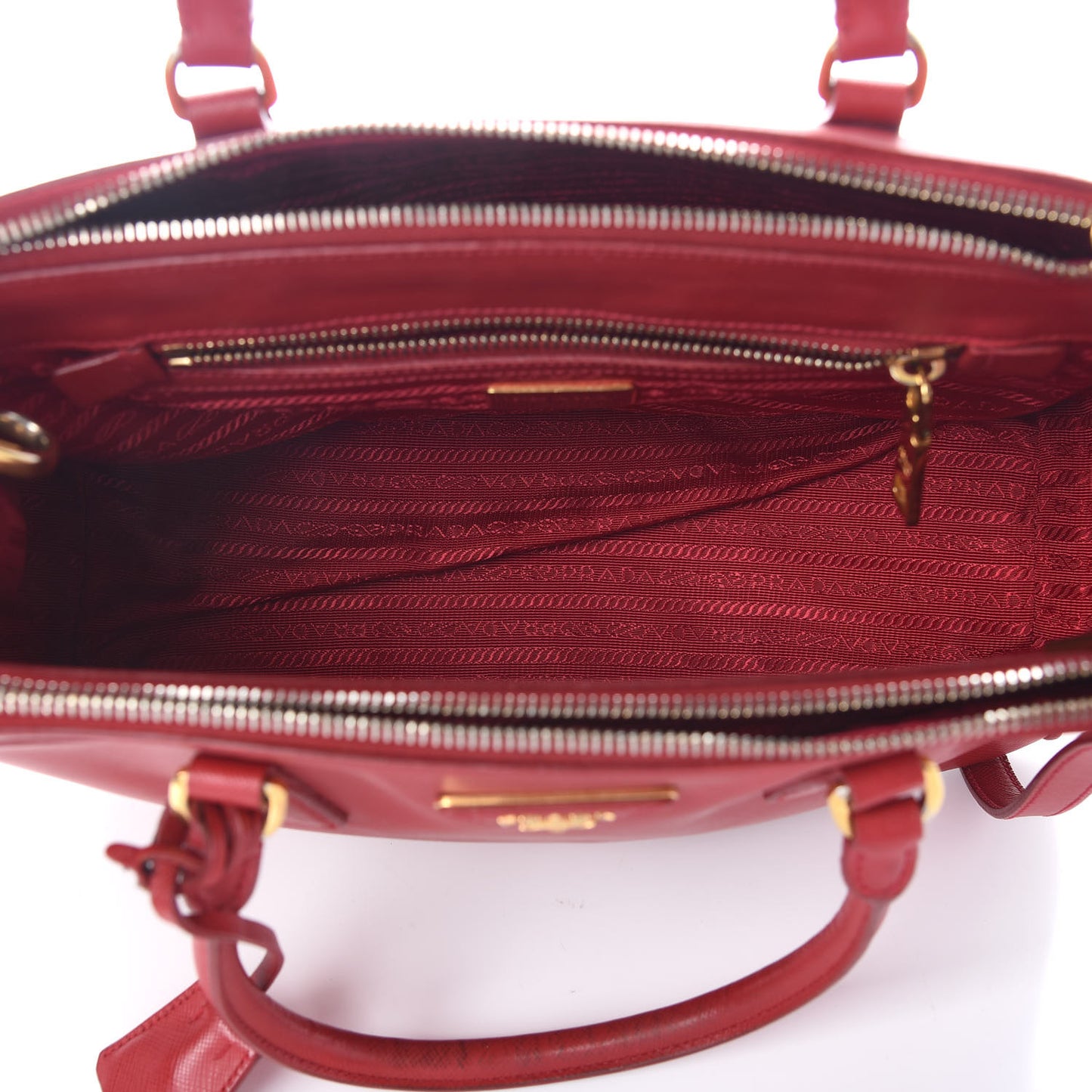 Saffiano Small Galleria Double Zip Tote Fuoco