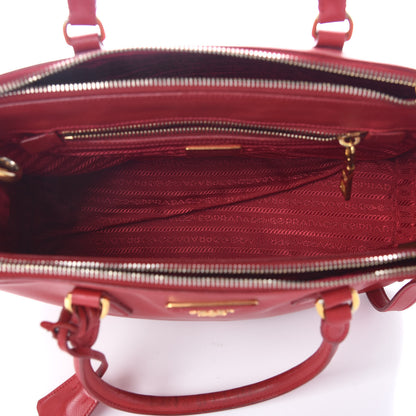 Prada Saffiano Small Galleria Double Zip Tote Fuoco 5 of 8