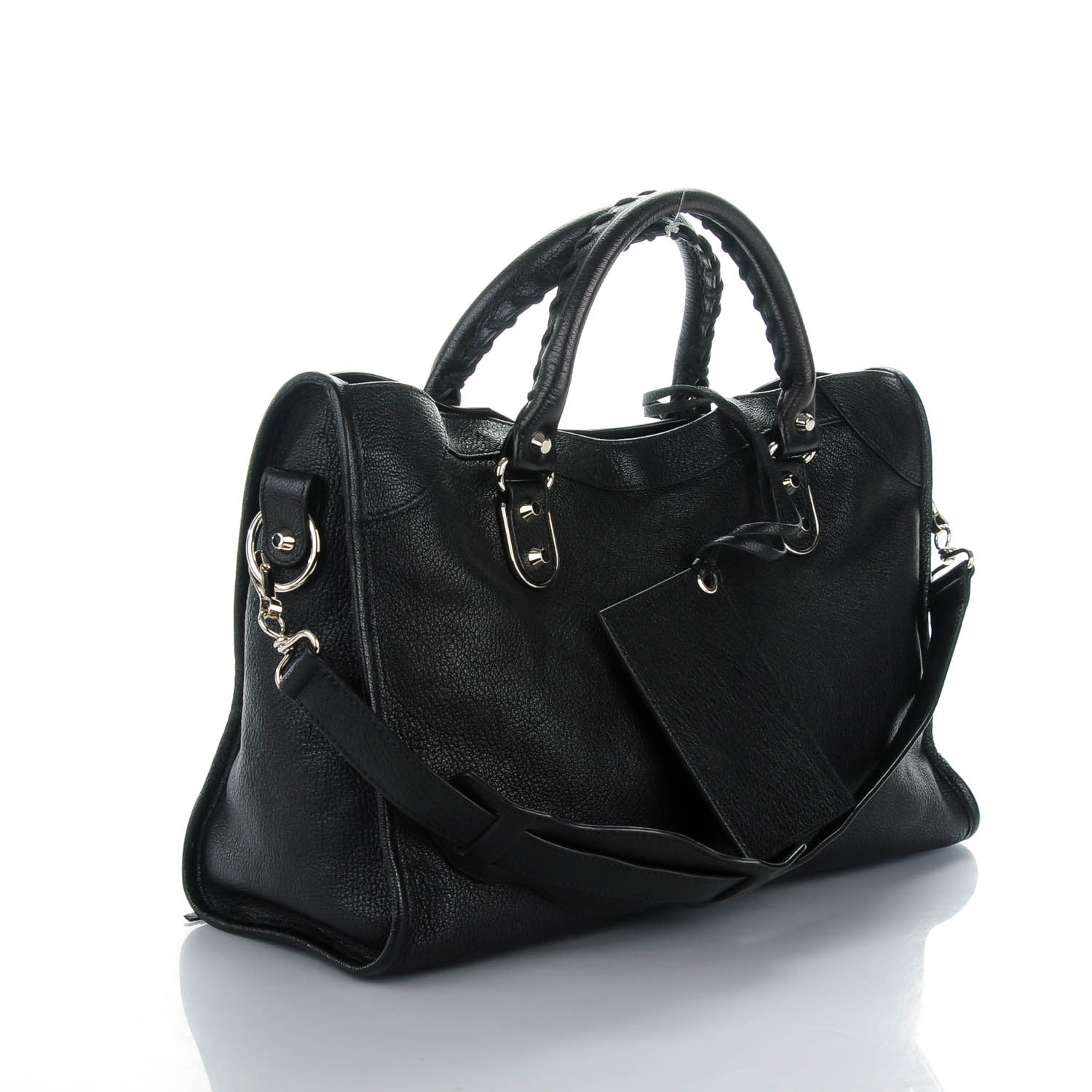 Balenciaga Chevre Silver Metallic Edge Hardware City Black 3 of 7