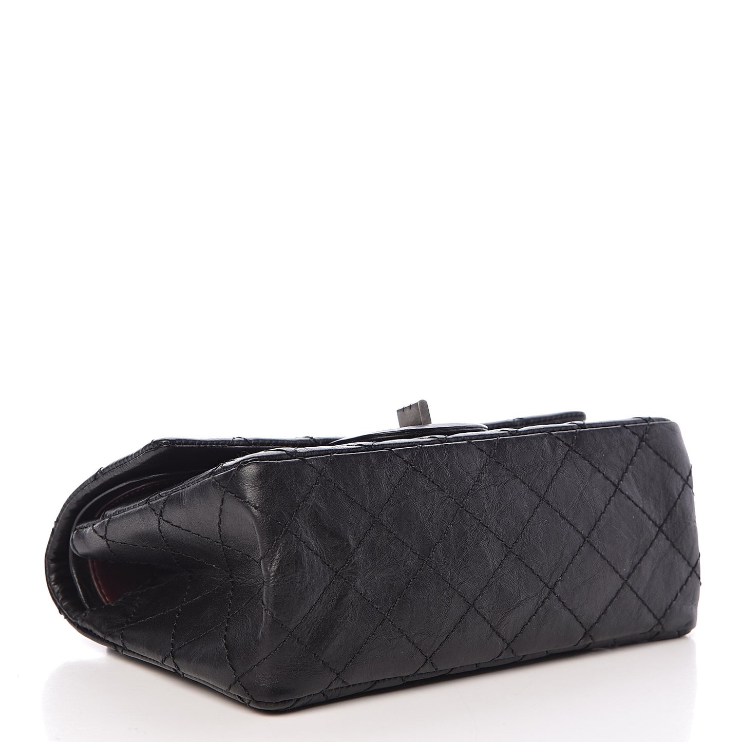 Aged Calfskin Quilted 2.55 Reissue 224 Flap Black