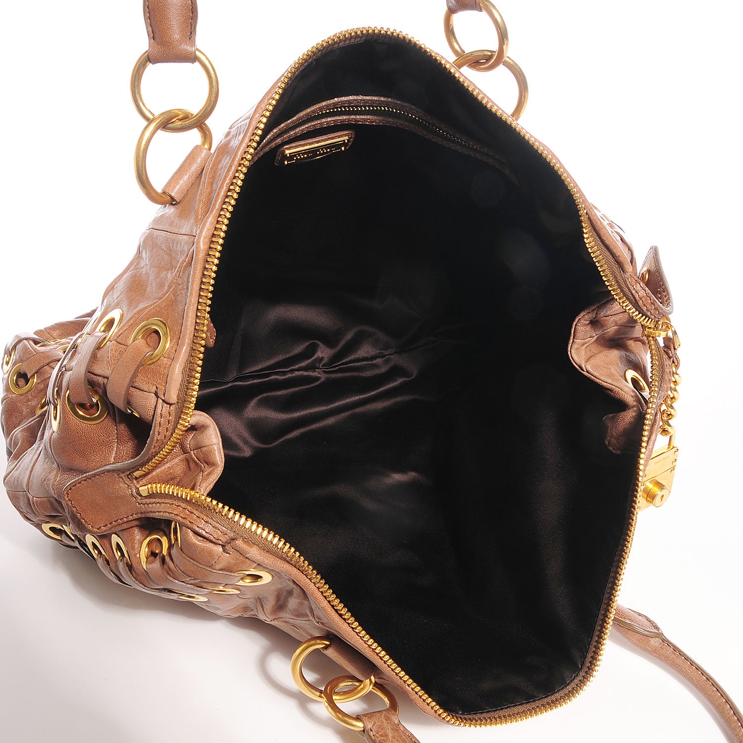 Miu Miu Nappa Chevron Grommet Tote 5 of 10