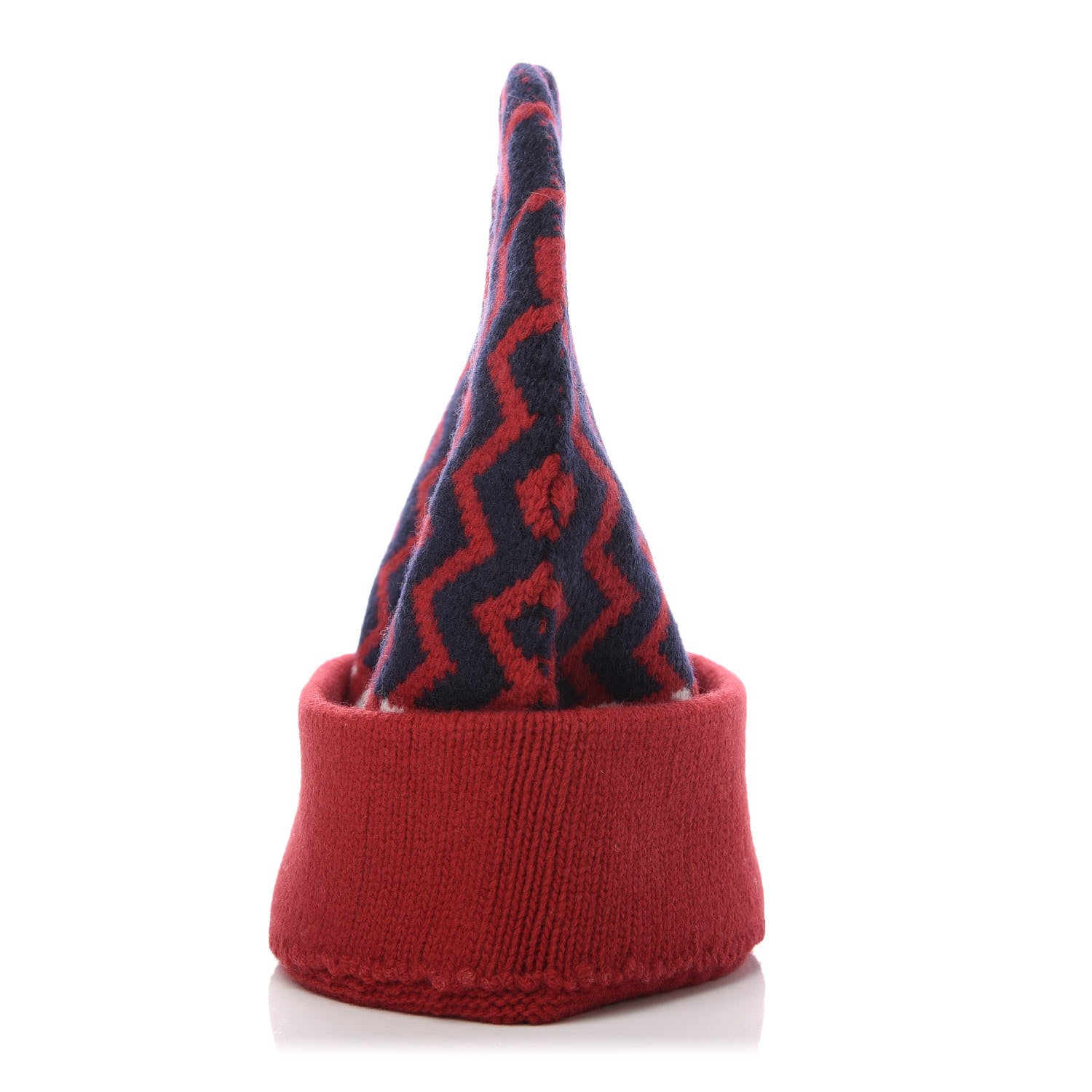Gucci Wool Tricot Zaggede Beanie Hat M Red Blue 2 of 3