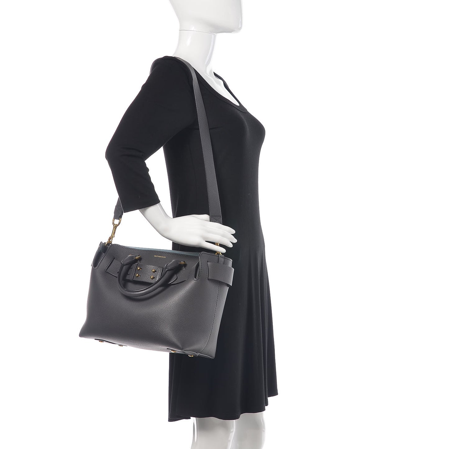 Soft Grain Calfskin Small Belt Bag Charcoal Grey