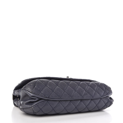 Chanel Metallic Caviar Quilted Flap Navy Blue 4 of 10
