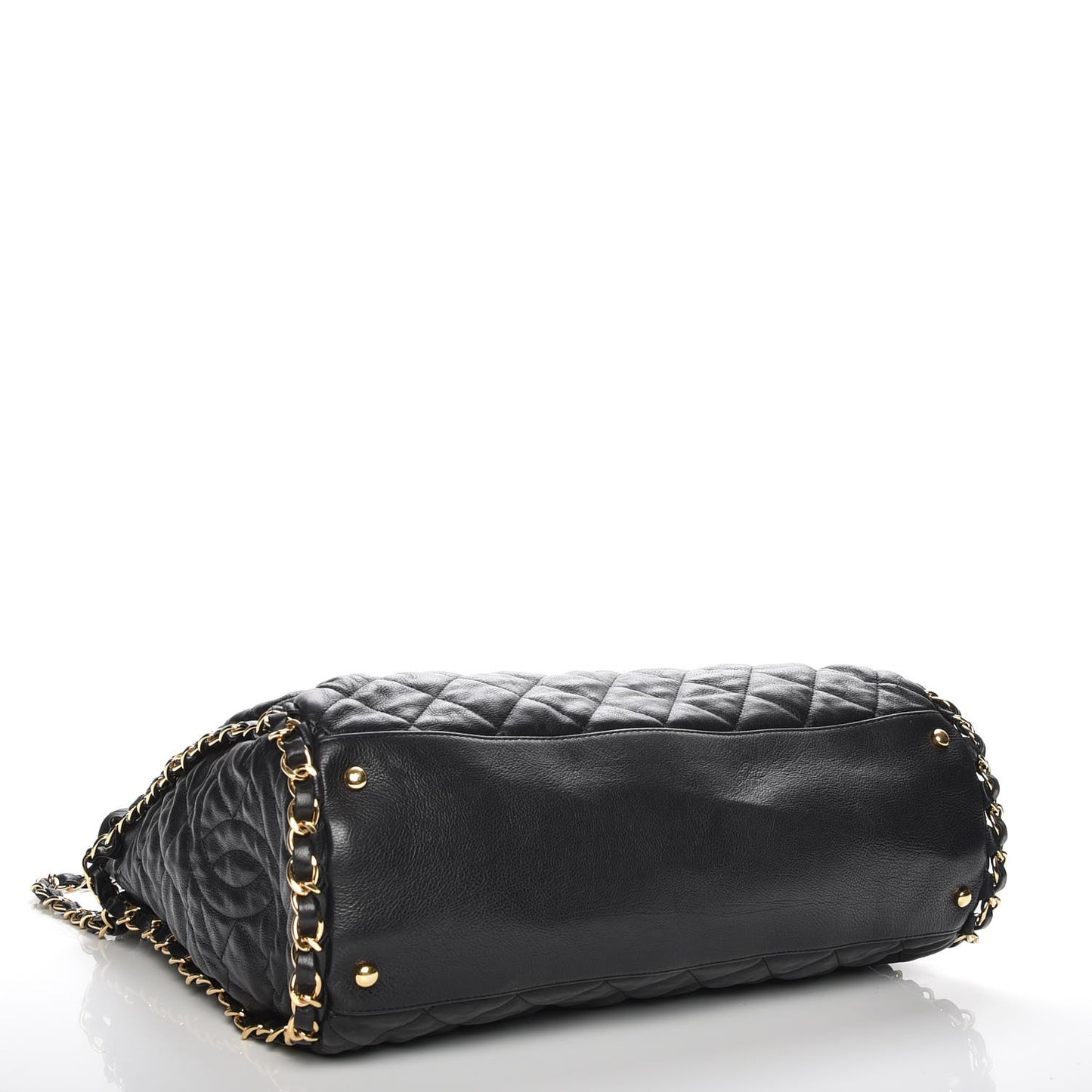 Calfskin Quilted Large Chain Me Hobo Black