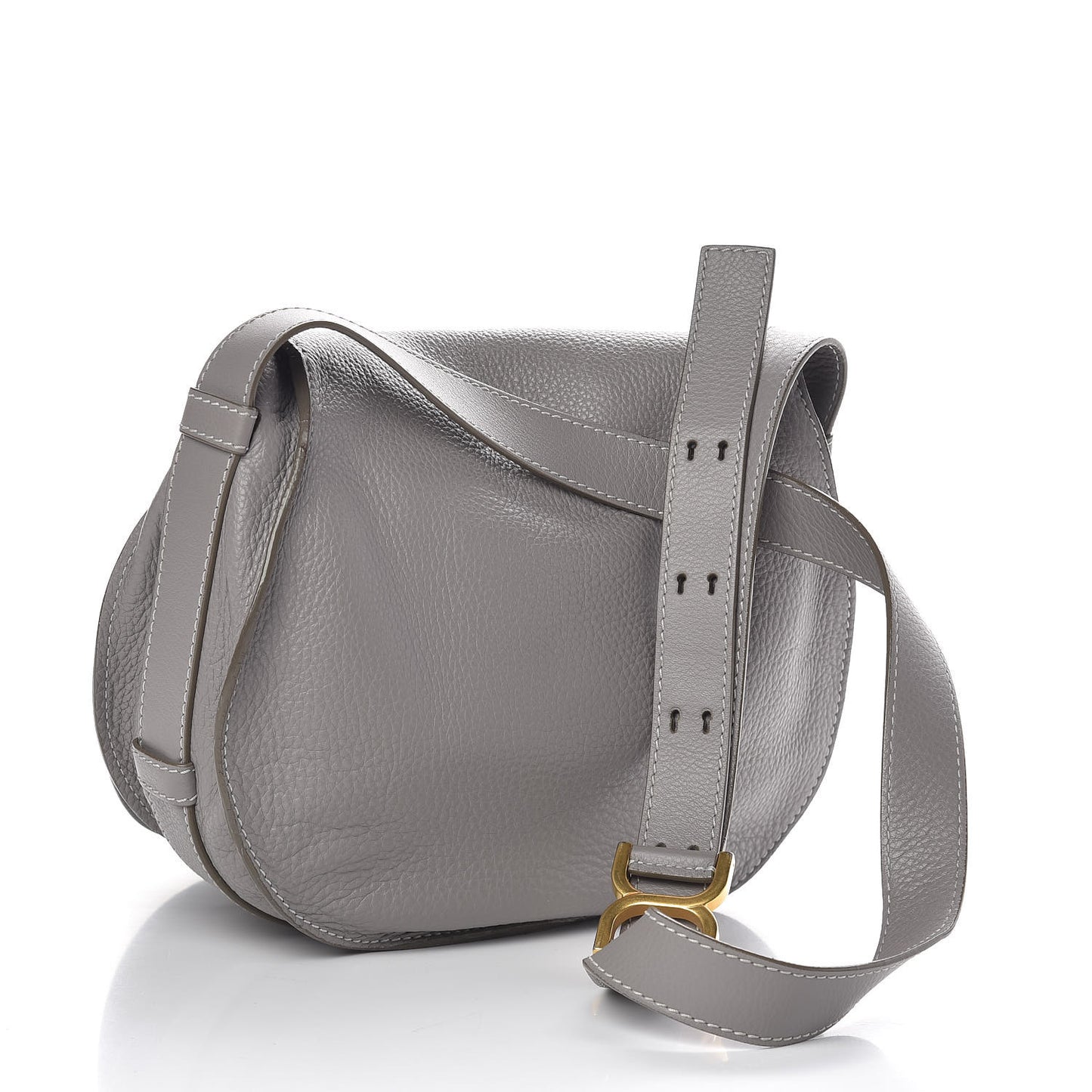 Calfskin Medium Marcie Round Crossbody Bag Cashmere Grey