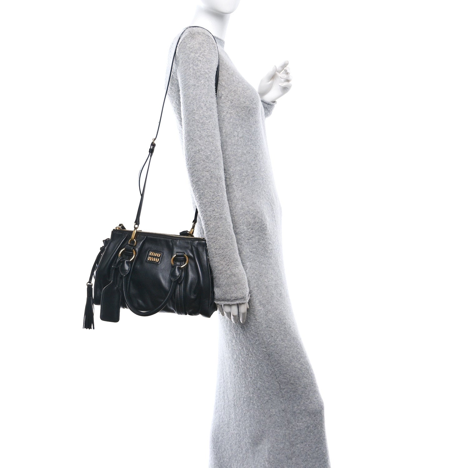 Miu Miu Nappa Joie Satchel Black 2 of 9