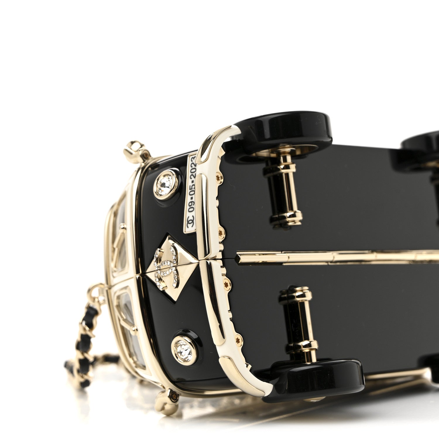 Chanel Resin Crystal Los Angeles Mini Van Minaudiere Black White 10 of 11