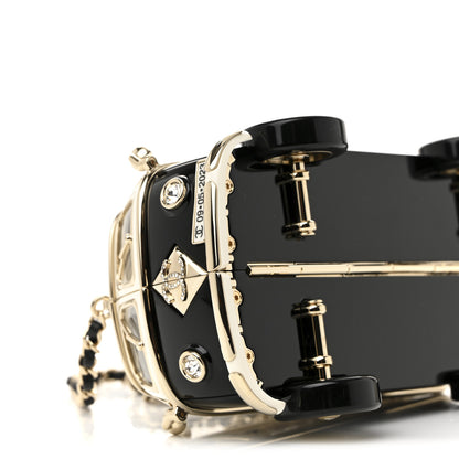 Chanel Resin Crystal Los Angeles Mini Van Minaudiere Black White 10 of 11